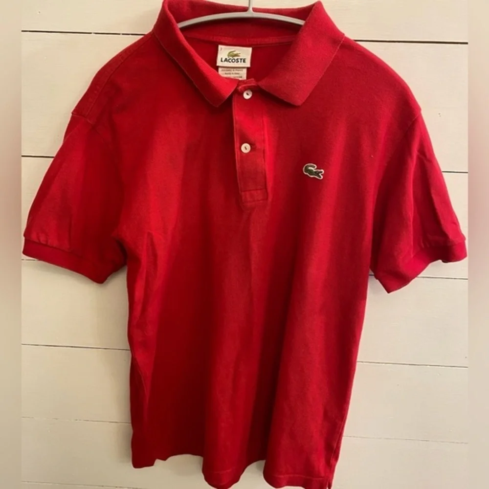 Lacoste 100% Cotton‎ Pique Knit  Red Euro 3 USA X Small Short Sleeve Polo